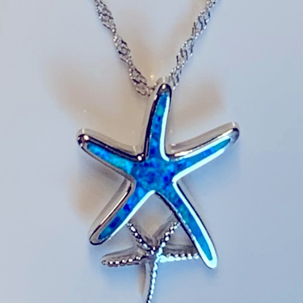 Silver 925. Chain and Pendant With Crushed Opal.